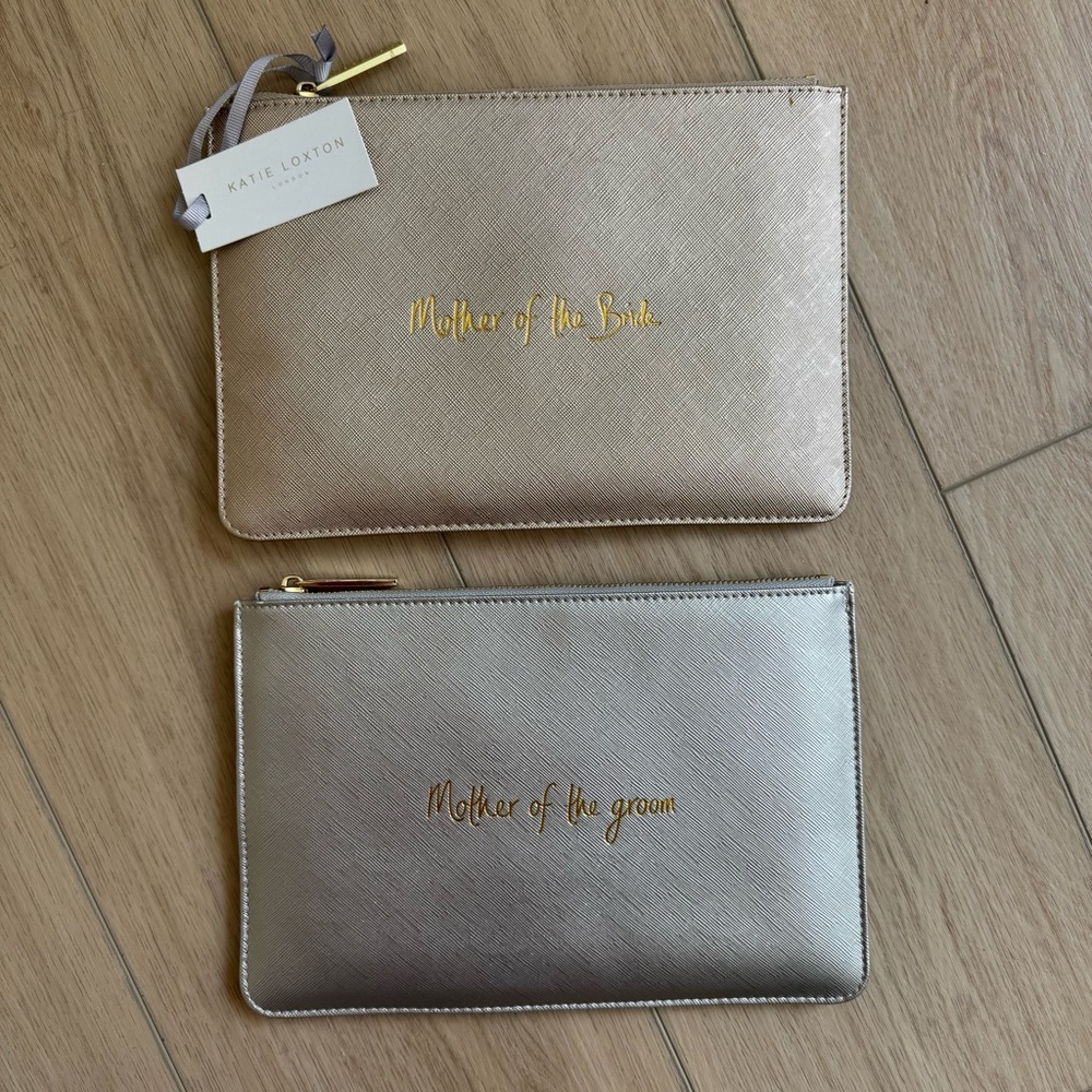 Mother of the Bride + Groom Gold and Silver Clutch Set